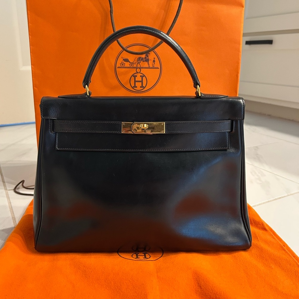 Vintage Hermès Kelly 32 Box Leather